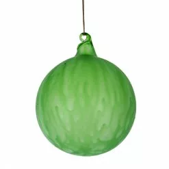 TheHolidayBarn.com Jim Marvin Mint Green Marble Ice Glass Ball Ornaments