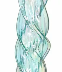 TheHolidayBarn.com Jim Marvin Twisted Glass Icicle Ornaments, Light Blue Green
