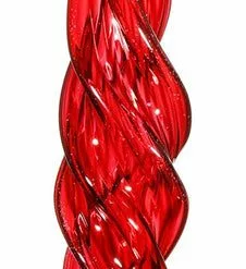 TheHolidayBarn.com Jim Marvin Twisted Glass Icicle Ornaments, Red