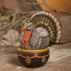 Bethany Lowe Johanna Parker Acorn Turkey Candy Bowl