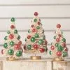 Bethany Lowe New! Jolly Bottle Brush Trees With Red And Green Balls