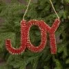 Ragon House Joy Ornament / Sign, Antique Red Bottle Brush New!