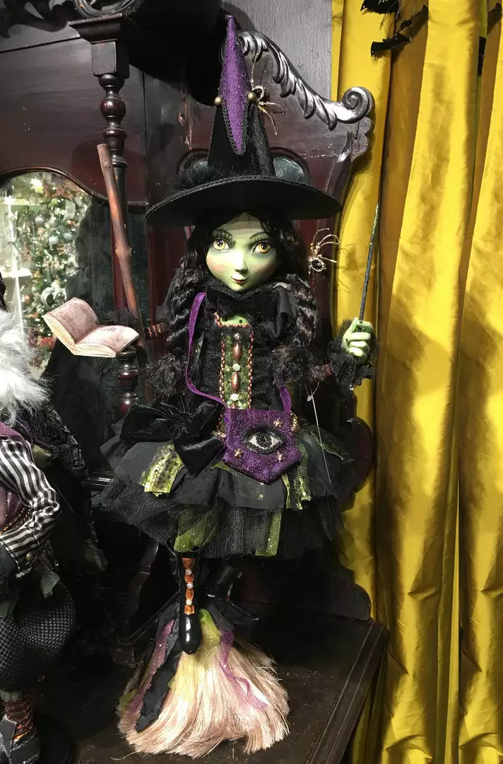 Katherine's Collection Witch On Broom New! 4 Katherine's Collection Witch On Broom New!