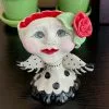 Teyros New! Lady Head Art Pottery Container, Angel Rose