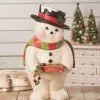 Bethany Lowe New! Deck The Halls Snowman, Paper Mache