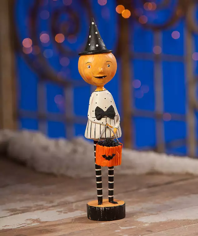 Bethany Lowe New! Trixie Pumpkin Girl Figurine 3 Bethany Lowe New! Trixie Pumpkin Girl Figurine