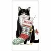 Mary Lake-Thompson Mischievous Christmas Kitty Flour Sack Towel