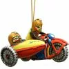 TheHolidayBarn.com Motorcycle With Sidecar Tin Toy Reproduction Ornament Christmas