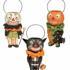 Bethany Lowe Paper Mache Halloween Buckethead Characters