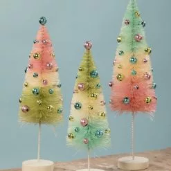 Bethany Lowe New! Pastel Confetti Bottle Brush Trees