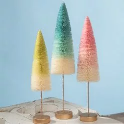 Bethany Lowe Pastel Ombre Bottle Brush Trees New!