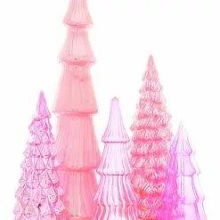 Cody Foster New! Pink Candy Glass Trees, Large