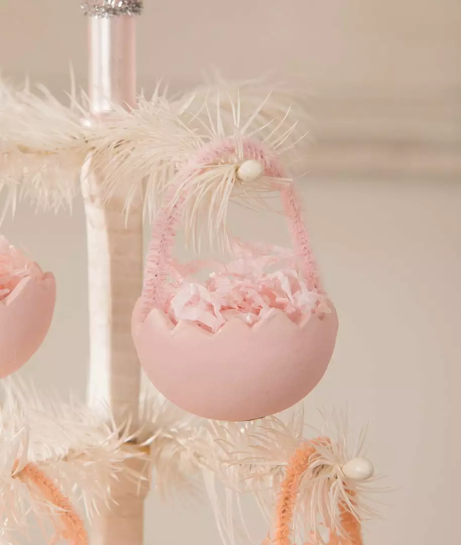 Bethany Lowe Pink Cracked Egg Ornament New! 3 Bethany Lowe Pink Cracked Egg Ornament New!