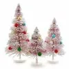 Cody Foster Flocked Pink Decorated Bottle Brush Trees New!