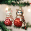 Old World Christmas Playful Kitten With Yarn Ball Ornaments