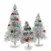 Cody Foster New! Powdered Snow Covered Bristle Trees With Multi Color Balls