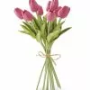 K&K Interiors Realistic Tulips, Fuchsia