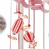 Raz Red & White Striped Candy Glass Ornaments