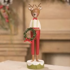 Bethany Lowe Reindeer Boy With Wreath New!
