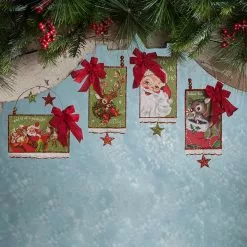 Bethany Lowe Retro Christmas Postcard Ornaments