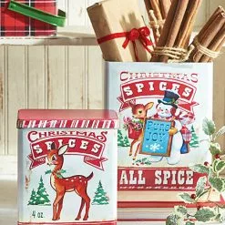Raz New! Retro Christmas Spice Tins