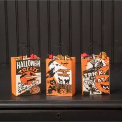 Bethany Lowe Retro Halloween Tin Treat Bags New! 5 Bethany Lowe Retro Halloween Tin Treat Bags New!