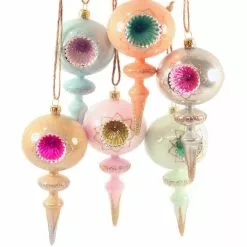 Cody Foster Retro Pastel Spindle Reflector Ornaments New!
