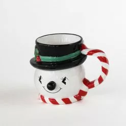 One Hundred 80 Degrees Retro Snowman Mugs, Set Of 4 New!