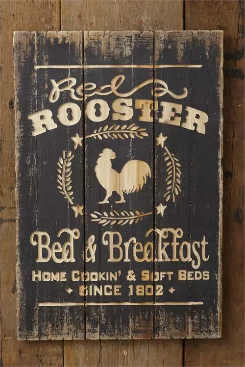 Audrey's Red Rooster Bed & Breakfast Sign, 30" 5 Audrey's Red Rooster Bed & Breakfast Sign, 30"