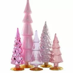 Cody Foster Rose Pink Candy Glass Trees, Large New!