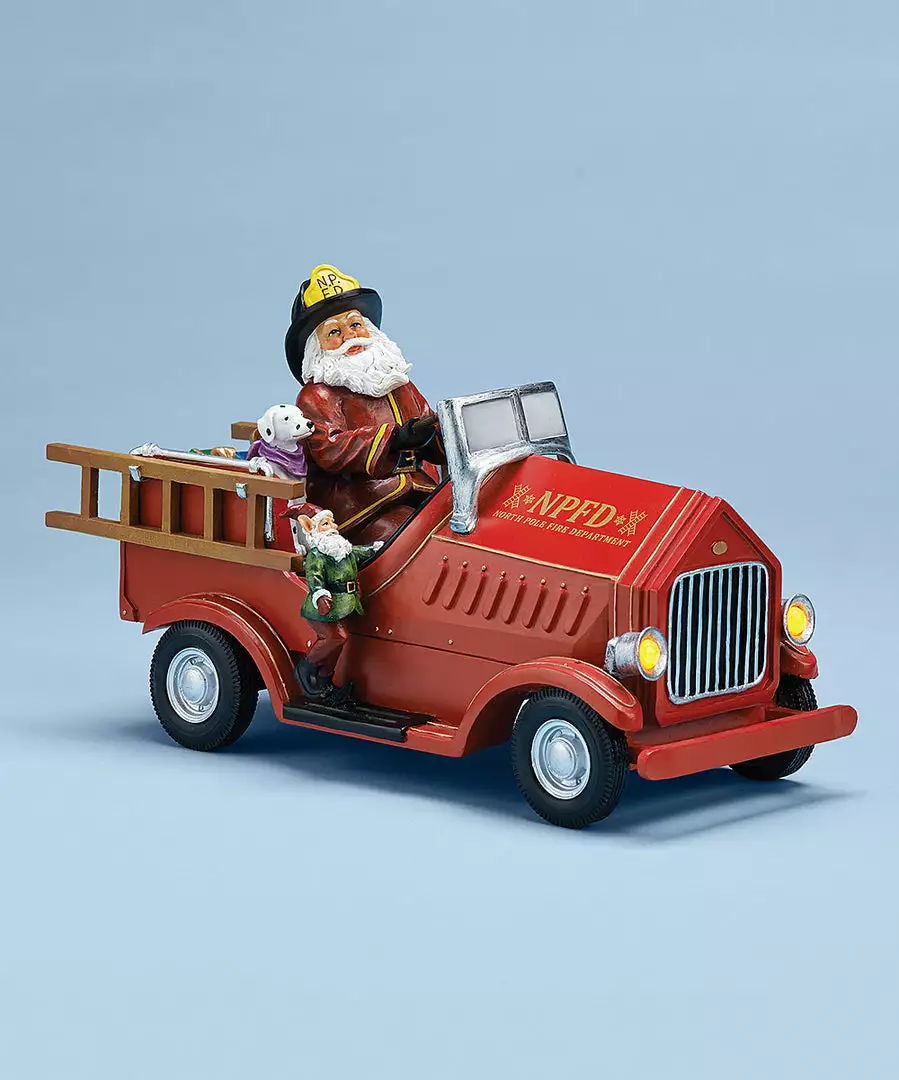 The Holiday Barn Santa's Fire Truck Music Box 3 The Holiday Barn Santa's Fire Truck Music Box