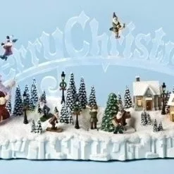 The Holiday Barn Christmas Music Boxes Santa's Village Music Box