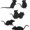 Bethany Lowe Scampering Mice Silhouettes, Glittered