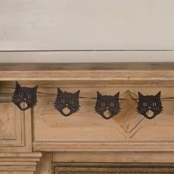 Bethany Lowe Scaredy Cat Silhouette Garland, Glittered New!