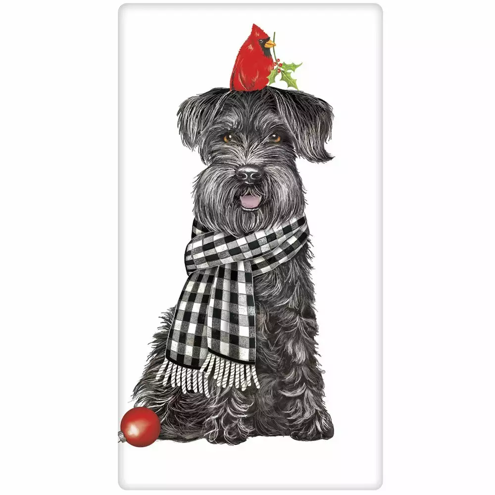 Mary Lake-Thompson Schnauzer With Cardinal Flour Sack Towel 3 Mary Lake-Thompson Schnauzer With Cardinal Flour Sack Towel