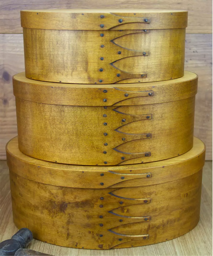 The Holiday Barn Christmas Shaker Boxes - Antiqued Natural Finish 4 The Holiday Barn Christmas Shaker Boxes - Antiqued Natural Finish