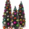 Cody Foster New! Silver Bristle Trees With Multi-Color Ornaments