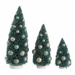 Creative Co-Op Vintage Blue Bottle Brush Trees Christmas