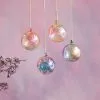 Glitterville Splatter Art Glass Ball Ornaments New!