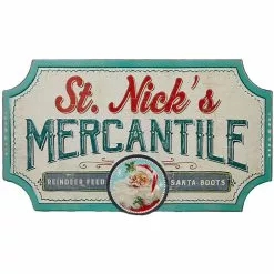 Raz New! St. Nick's Mercantile Sign