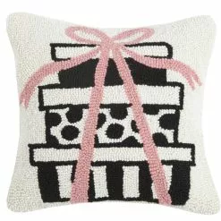 TheHolidayBarn.com Tiffany's Gifts Hooked Pillow Christmas