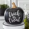 K&K Interiors New! Trick Or Treat Pumpkin, Black