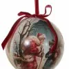 ShiShi Victorian Christmas Decoupage Ball Ornament, Bringing Gifts