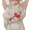 ShiShi Victorian Girl Christmas Angel Ornament, Decoupge On Metal