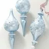 Raz Vintage Elegance Blue Finial Ornaments New!