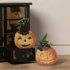 Bethany Lowe Black Cat In Jack O' Lantern Dummy Boards