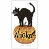 Mary Lake-Thompson Wicked Black Cat On Pumpkin Towel