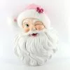 DD Sweet Winking Santa Head Wall Piece, Pink New!