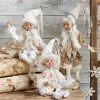 Raz Winter White Posable Elves, 16"