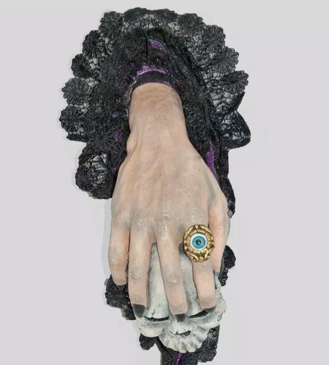 Katherine's Collection Witch Hand Skull Door Knocker / Wall Mount 5 Katherine's Collection Witch Hand Skull Door Knocker / Wall Mount